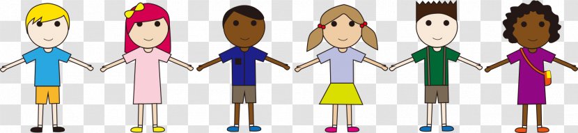 Cartoon Drawing Child Illustration - Children Holding Hands Transparent PNG