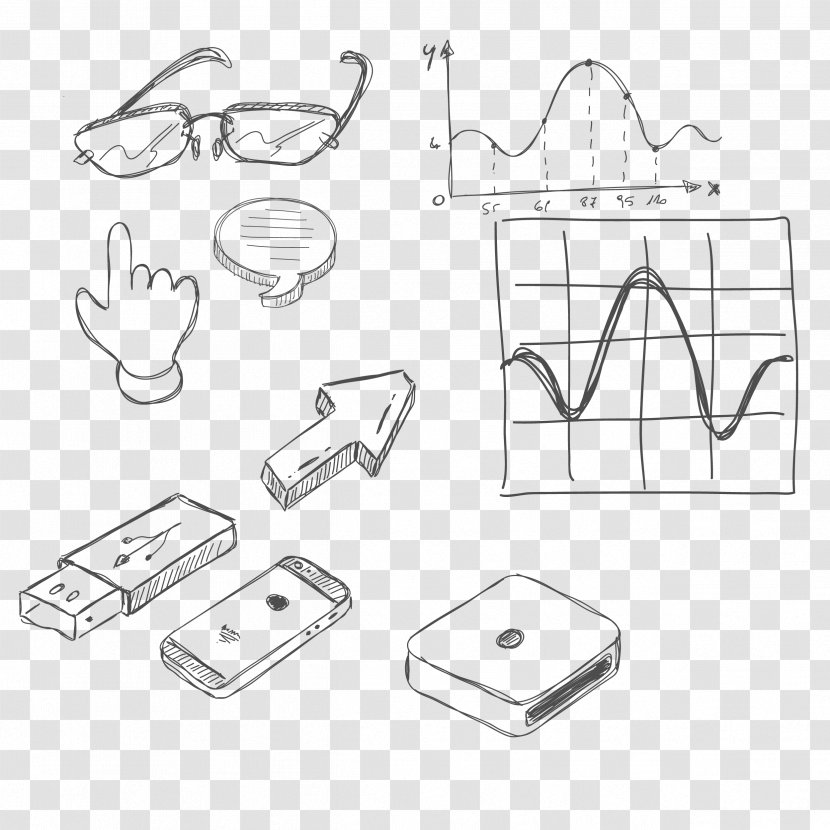 Element Pattern - Monochrome - Vector Arrow Phone Mathematics Transparent PNG