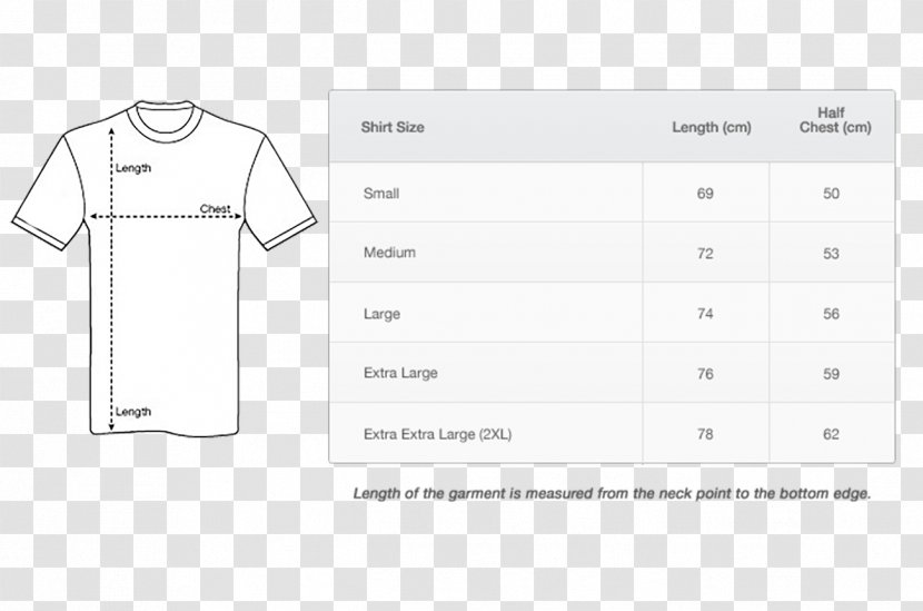T-shirt Clothing Collar Sizing - Rectangle - Size Chart Transparent PNG