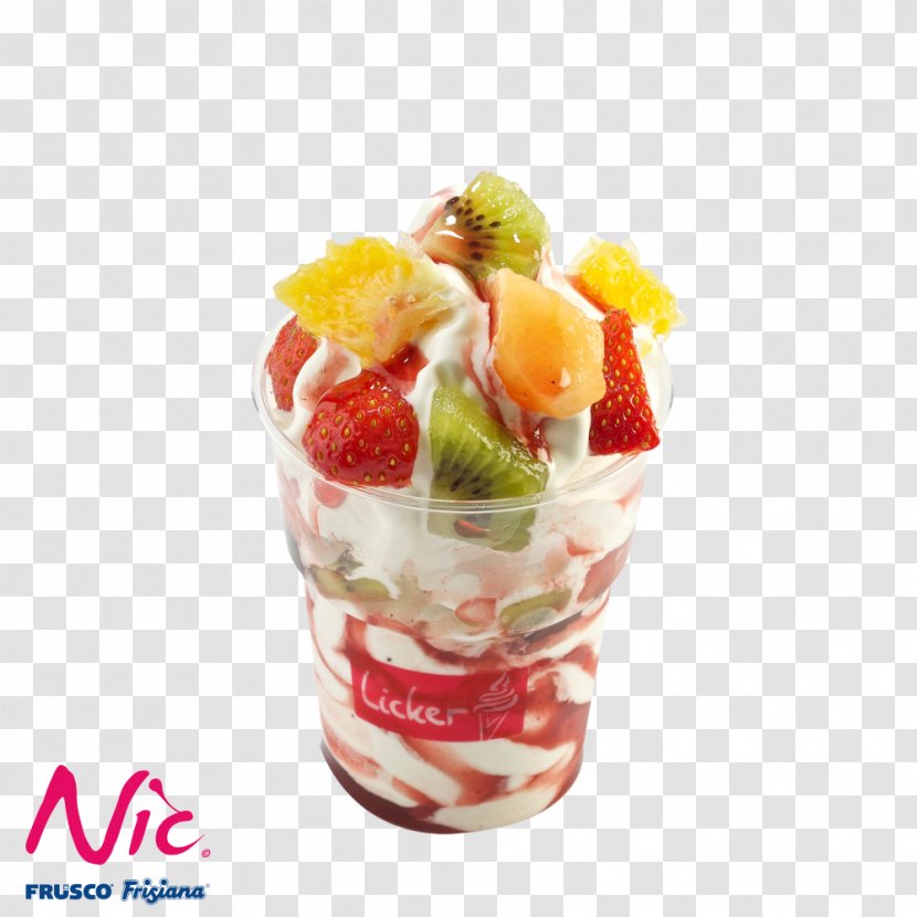Sundae Frozen Yogurt Cholado Ice Cream Snow Cone - Fruit Transparent PNG