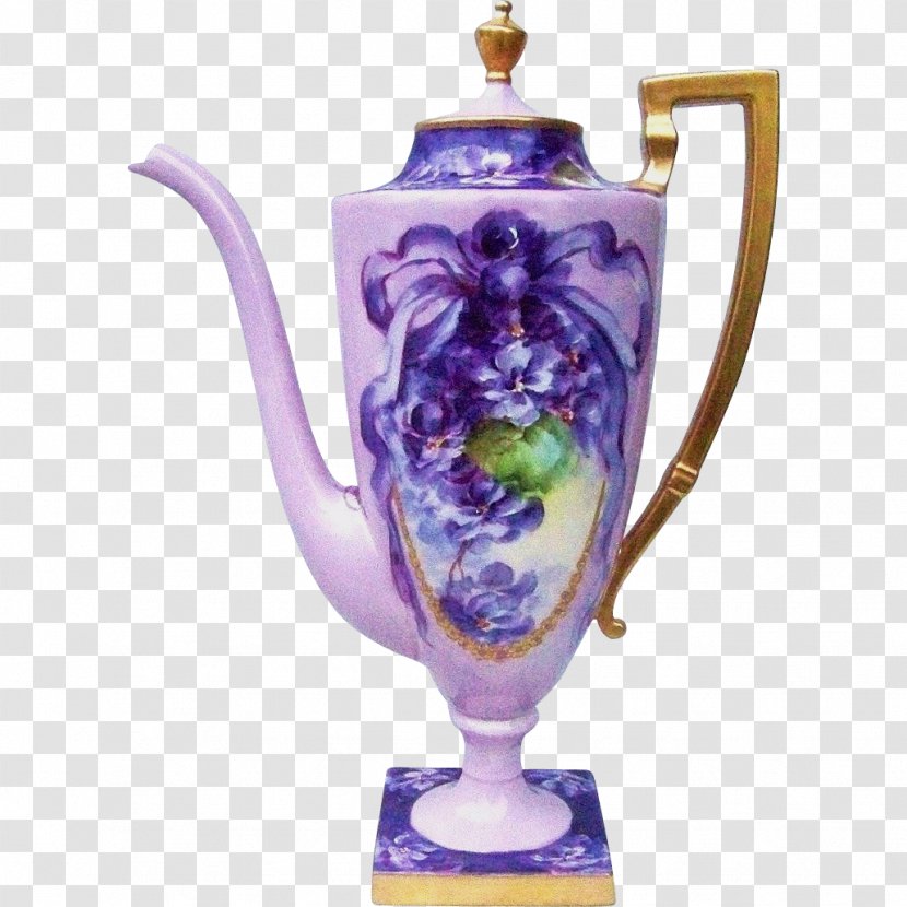 Vase Porcelain Urn Teapot Purple - Drinkware - Hand Painted Transparent PNG