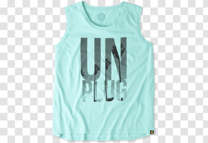 T-shirt Sleeveless Shirt Gilets - Turquoise Transparent PNG