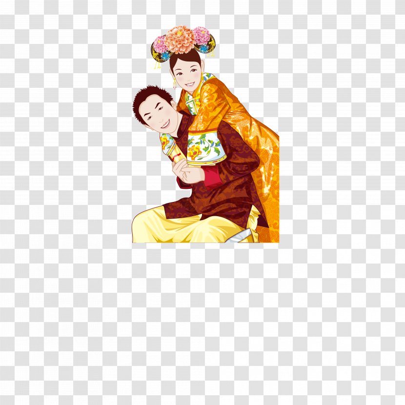 Wedding Marriage Bridegroom Significant Other - Chinese Traditional Bride And Groom Transparent PNG