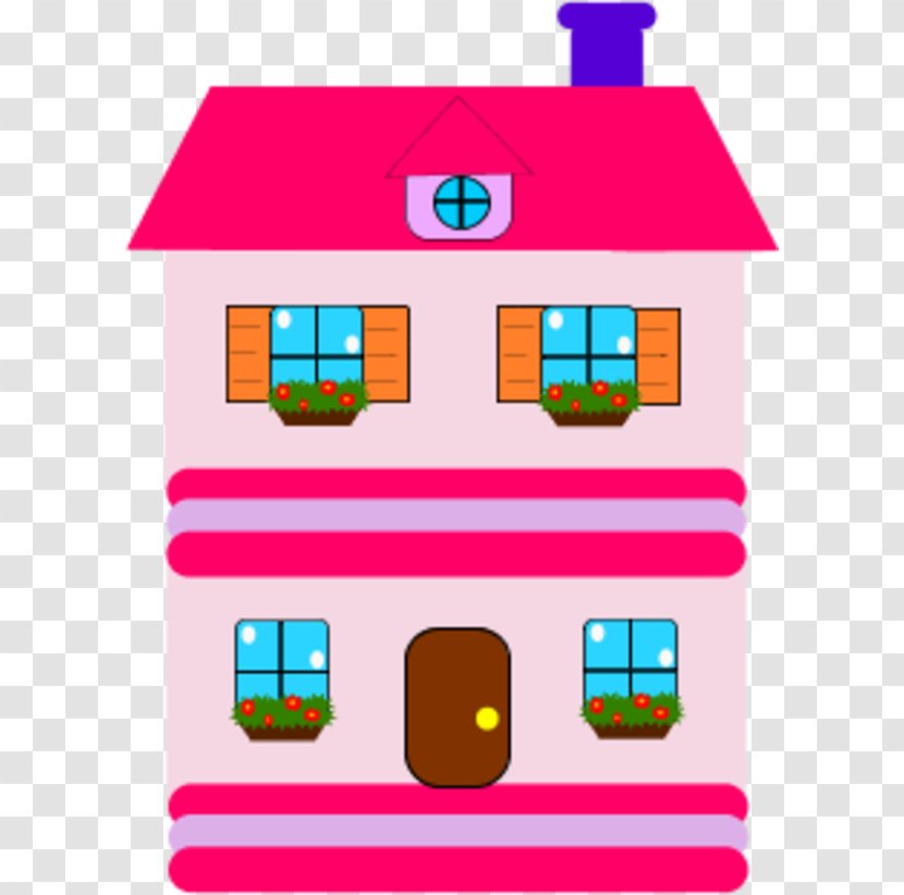 Dollhouse Toy Clip Art - Brick House Clipart Transparent PNG