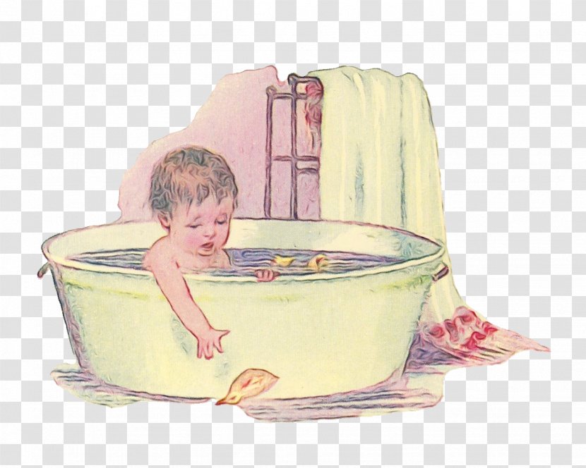 Bathtub Pink Child Bathing Baby Products - Wet Ink - Toddler Transparent PNG