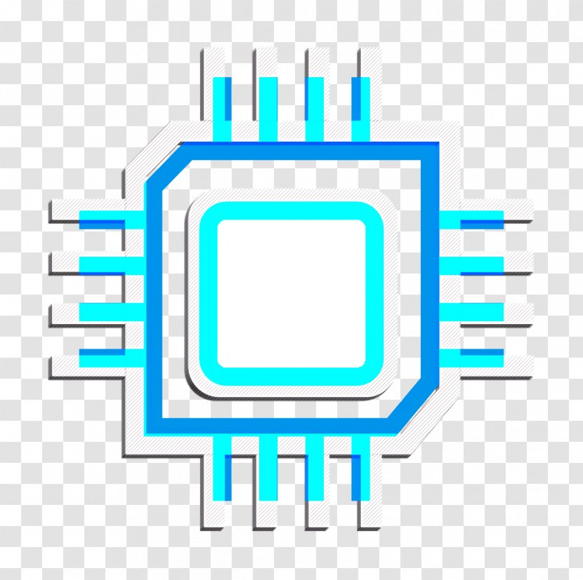 Applet Icon Chip Cpu - Microchip - Azure Electric Blue Transparent PNG