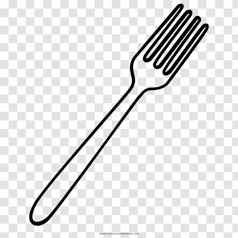 Cutlery Line Art Fork Drawing Coloring Book Transparent PNG