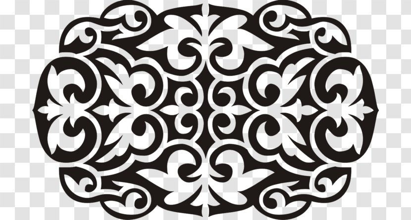 Ornament Kazakhstan Kazakh Khanate Art - Monochrome Transparent PNG