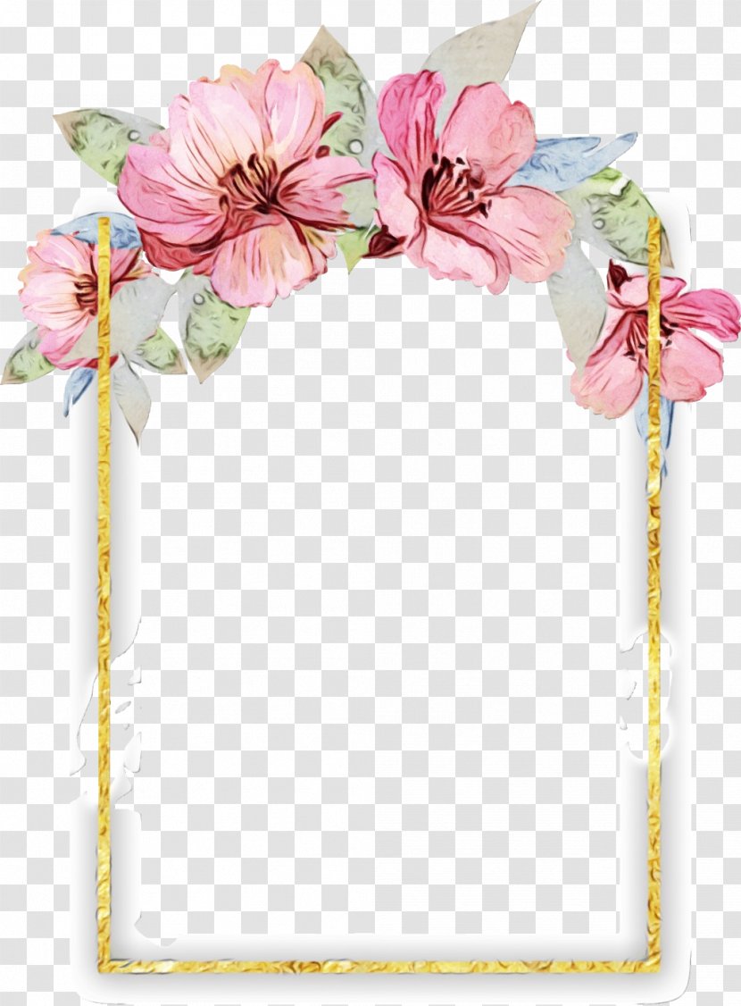 Watercolor Flowers Frame - Cut - Interior Design Blossom Transparent PNG