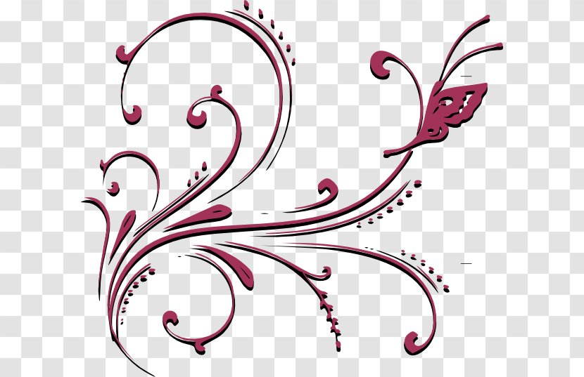 Line Art Clip - Leaf - Vector Flowers Butterfly Border Transparent PNG