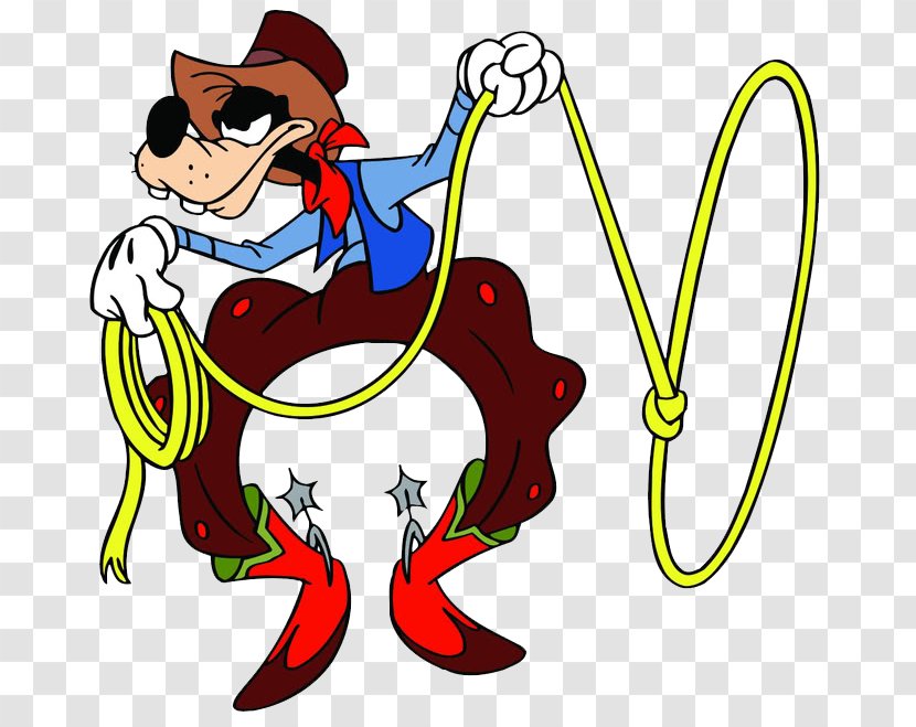 Goofy Cowboy Mickey Mouse Cartoon Clip Art - Fictional Character Transparent PNG