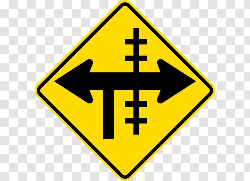 Traffic Sign Warning Road Three-way Junction - Driving Transparent PNG