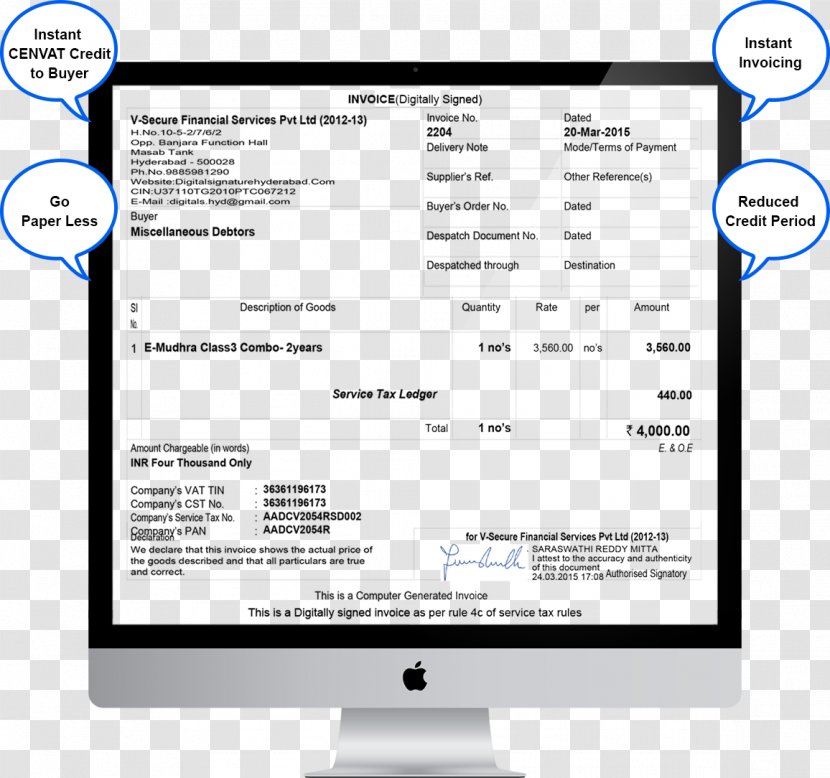 Invoice Digital Signature Tax Receipt Accounting - Format For Free Download Transparent PNG