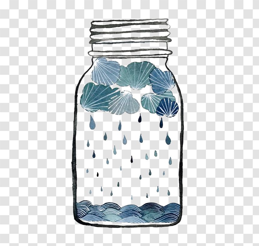 Rain Cloud Jar Storm Illustration - Bottle - Glass Transparent PNG