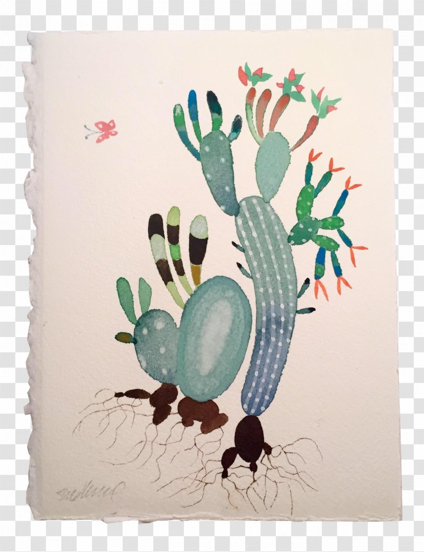 Citroën Cactus M Teal - Flower - Cactaceae Watercolor Painting Transparent PNG