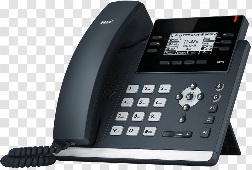 VoIP Phone Yealink SIP-T42G SIP-T41S Telephone SIP-T27G - Session Initiation Protocol - Voip Transparent PNG