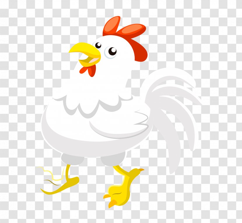 Chicken Duck Euclidean Vector - Water Bird - White Cartoon Easter Cock Transparent PNG