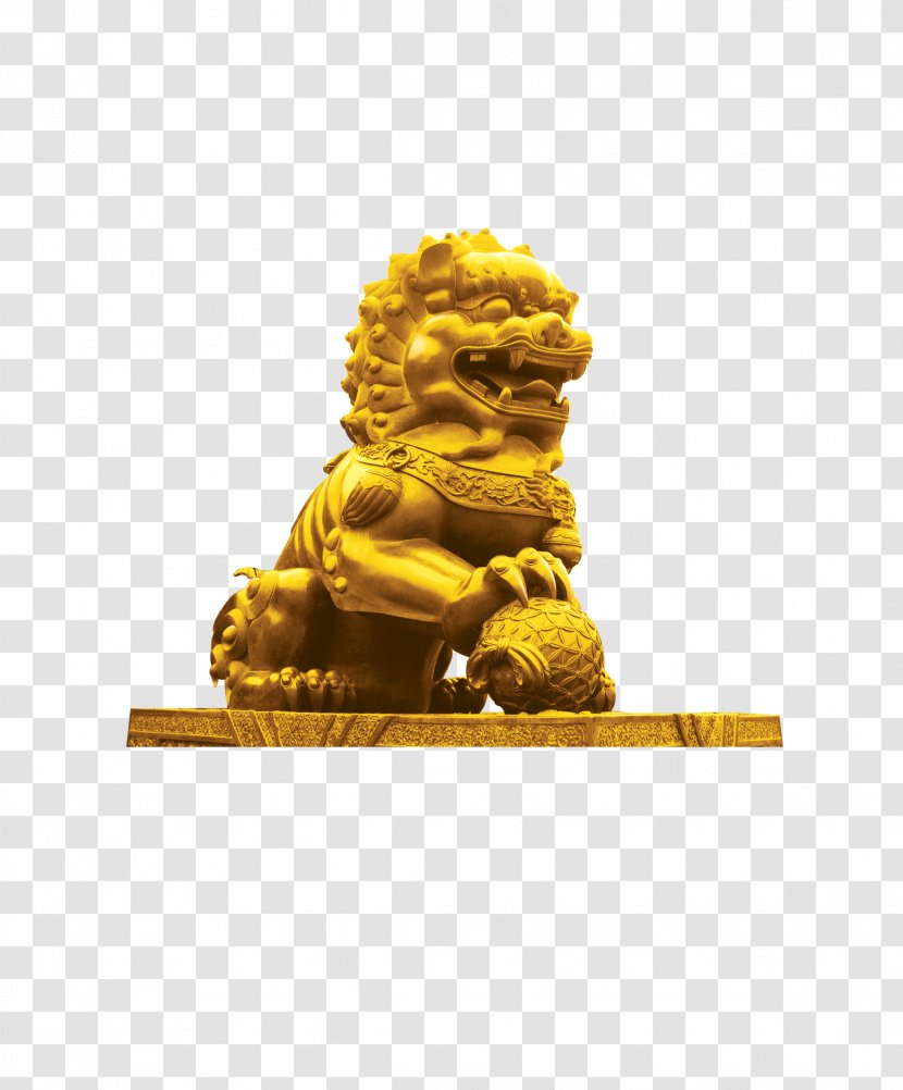 Chinese Guardian Lions Gold Leo Clip Art - Information - Stone Lion Transparent PNG
