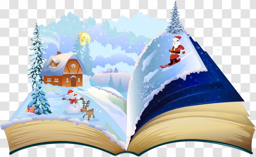 Christmas Book Santa Claus Reading Clip Art - Sky Transparent PNG