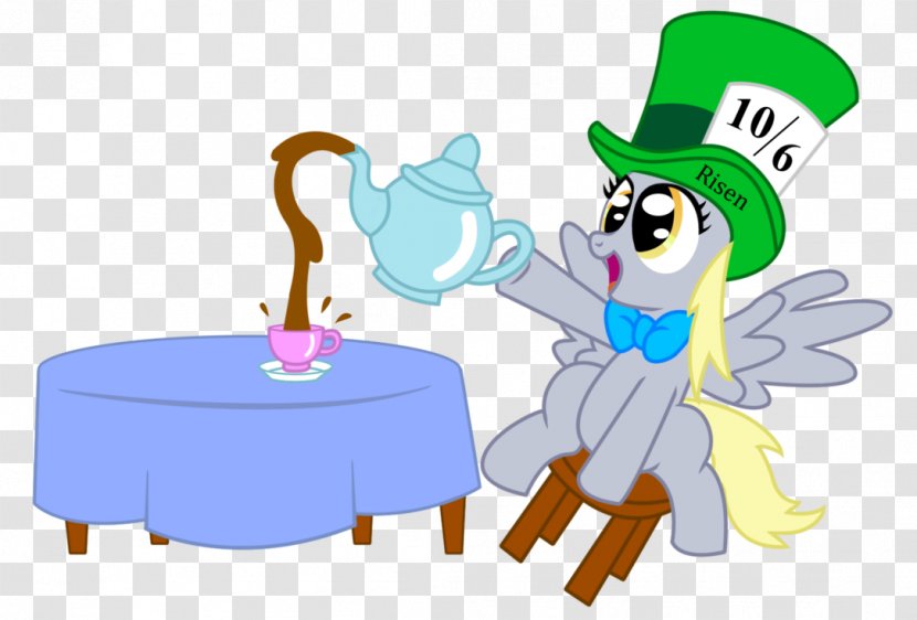 Tea Party Derpy Hooves - Drawing - Mad Hatter Transparent PNG