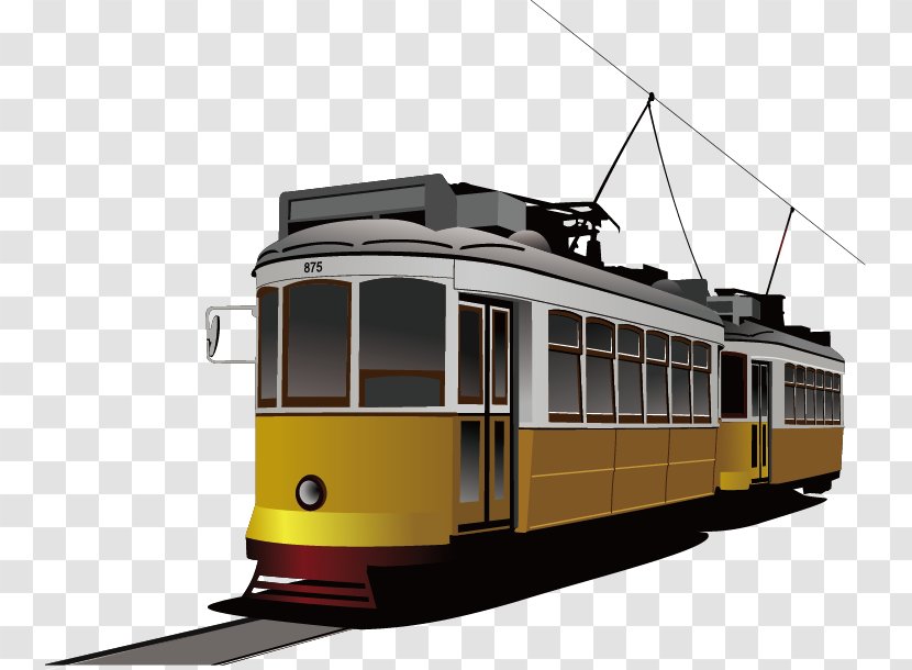 Tram Rail Transport Clip Art - Motor Vehicle - Beautifully Train Transparent PNG