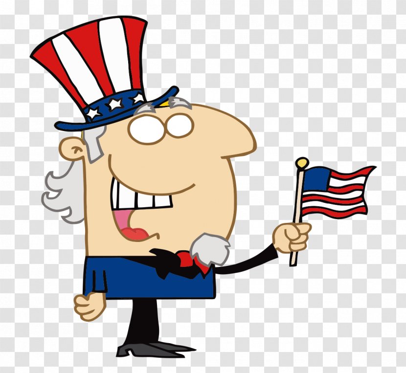 United States Uncle Sam Royalty-free Clip Art - Free Content - Cartoon Painted Older Americans Get An American Flag Transparent PNG