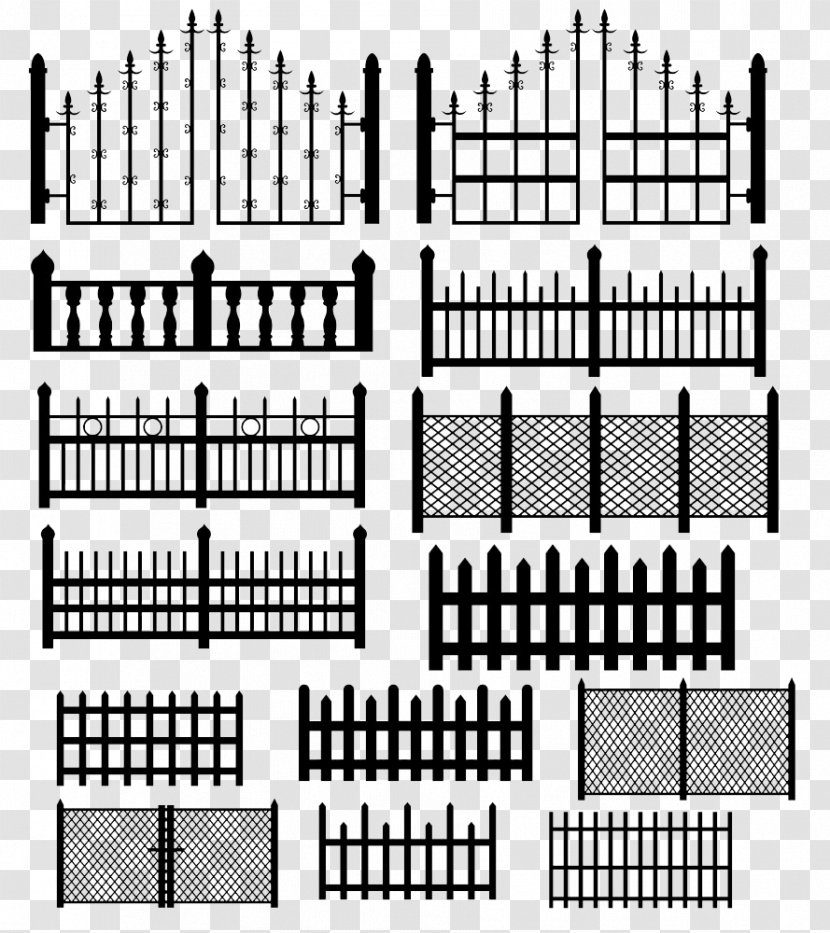 Illustration - Monochrome - Courtyard Door Design Material Picture Transparent PNG