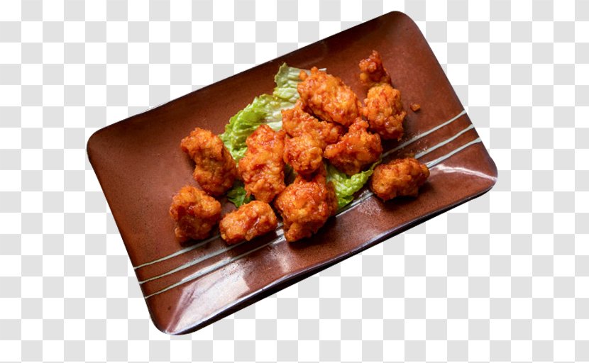 Karaage Korean Fried Chicken Nugget - Gold Plate Material Transparent PNG