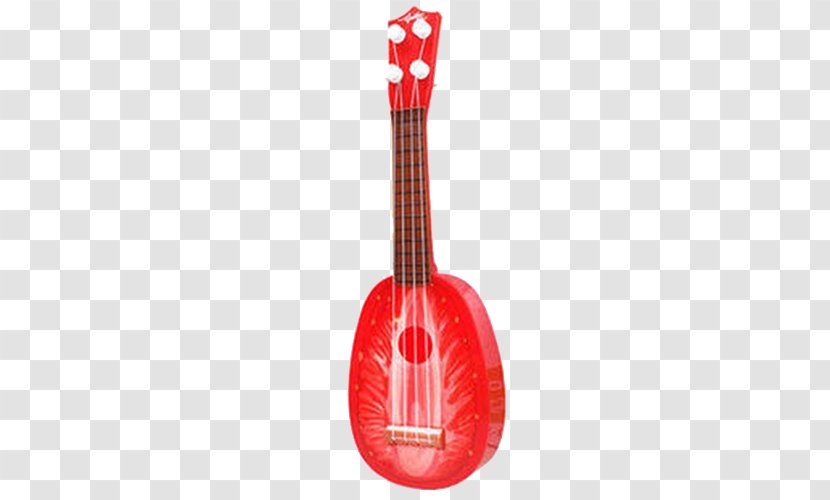 Ukulele Guitar Musical Instrument Toy - Flower - Red Transparent PNG
