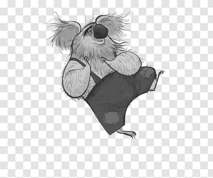 Koala Black And White Drawing Sketch - Art Transparent PNG