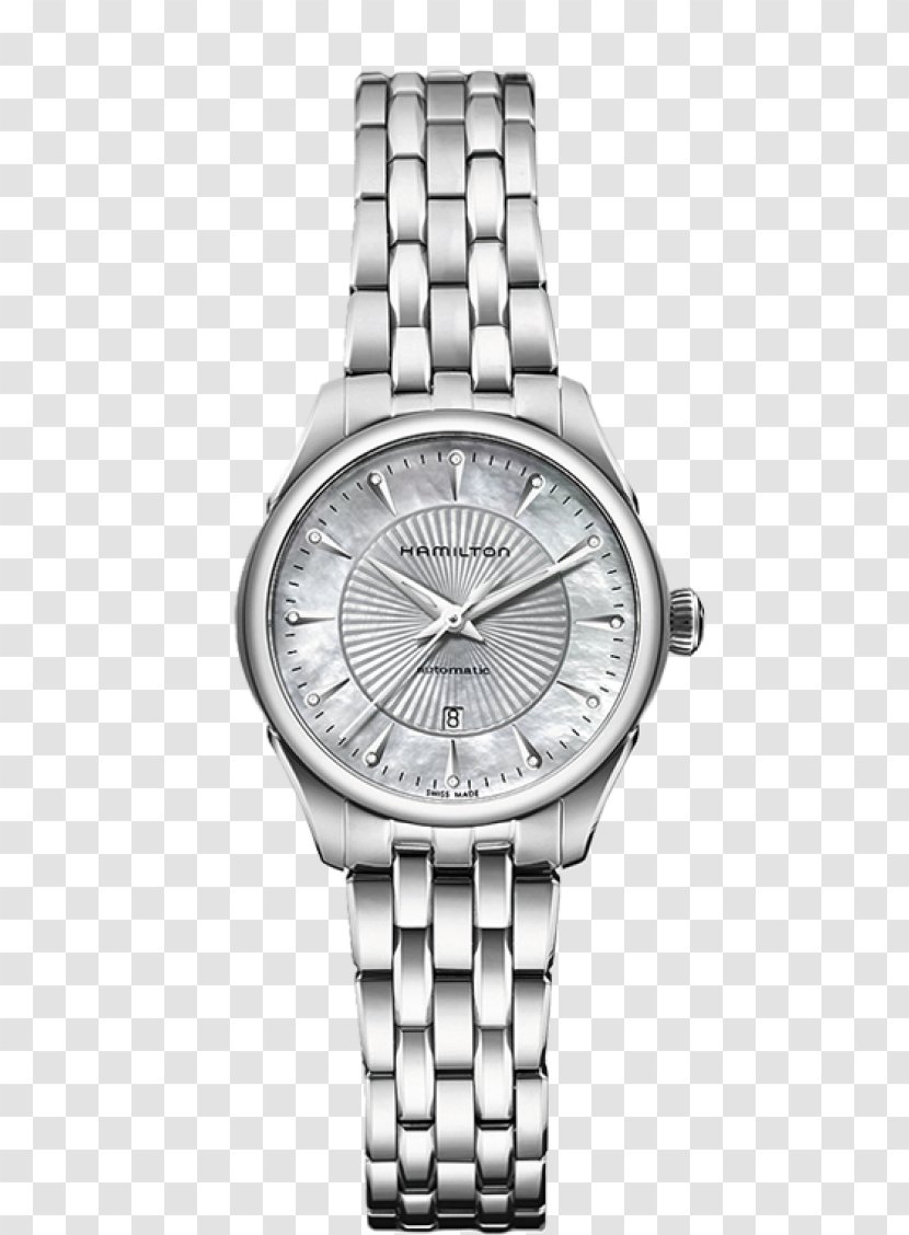 Hamilton Watch Company Automatic Chronograph Woman - Silver Diamond Watches Female Form Transparent PNG