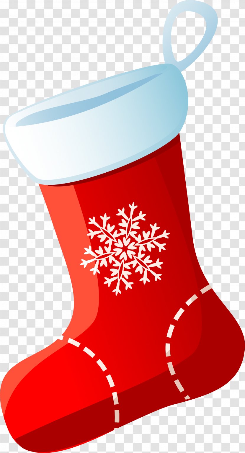 Christmas Stocking Sock - Footwear - Red Socks Transparent PNG