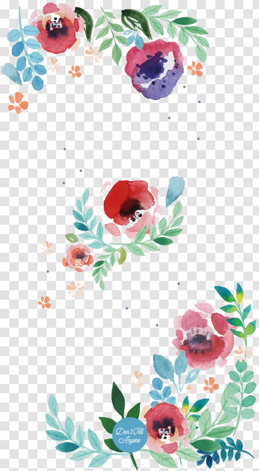 Flower Floral Design Watercolor Painting Paper Art - Artwork - Watercolour Border Transparent PNG