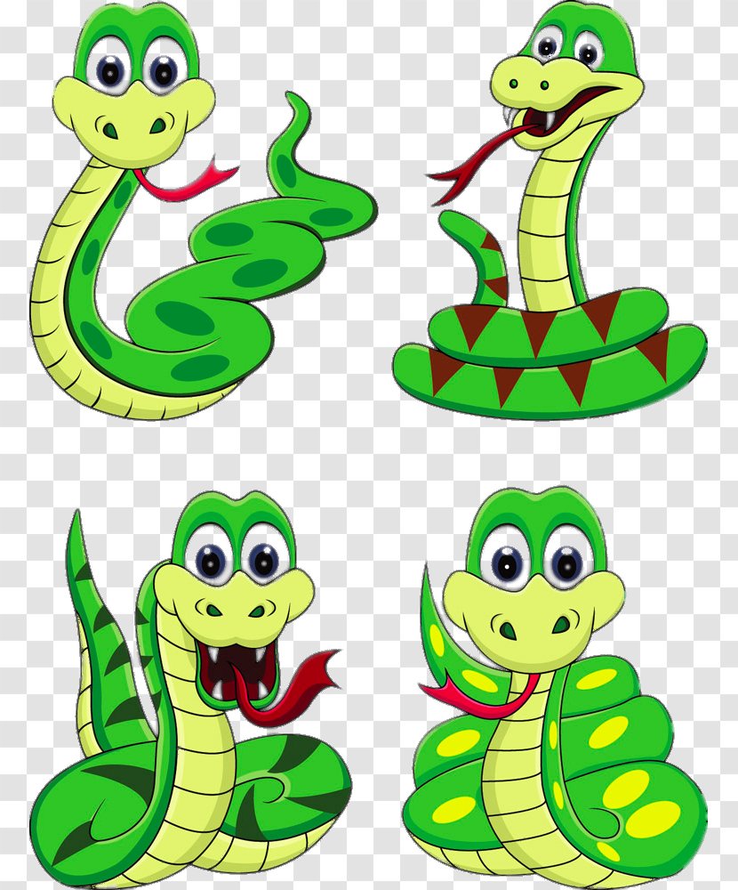 Snake Cartoon Clip Art - Drawing - Green Transparent PNG