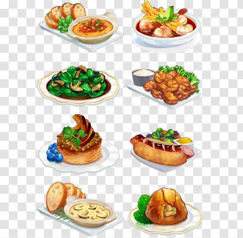 Full Breakfast Fast Food Side Dish - Gastronomy - Hand-painted Menu Transparent PNG