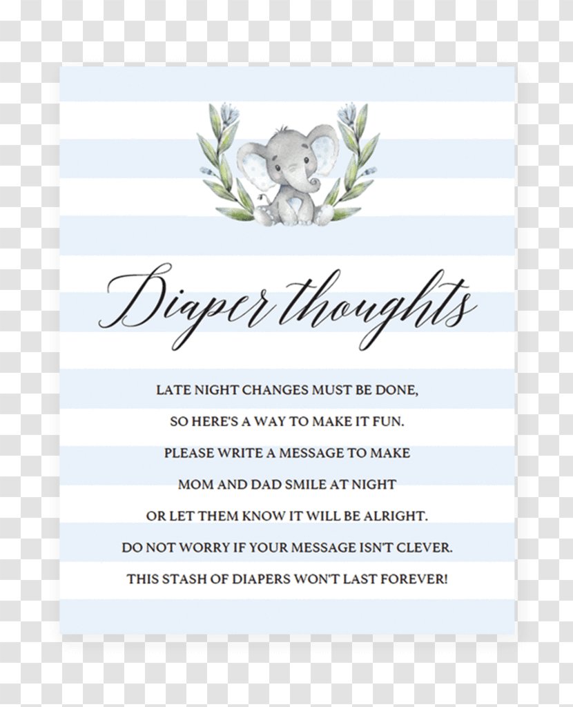 Diaper Infant Flower Line Font - Text - Baby Shower Elephant Transparent PNG