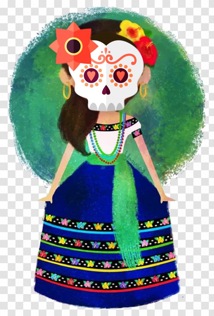 Drawing Tabasco Folklore Folk Costume - Lapel Pin - Dia De Muertos Transparent PNG