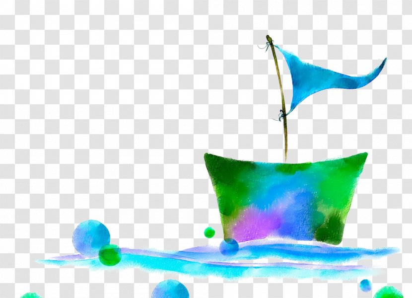 Watercolor Painting Sailing Ship - Sailboat Transparent PNG