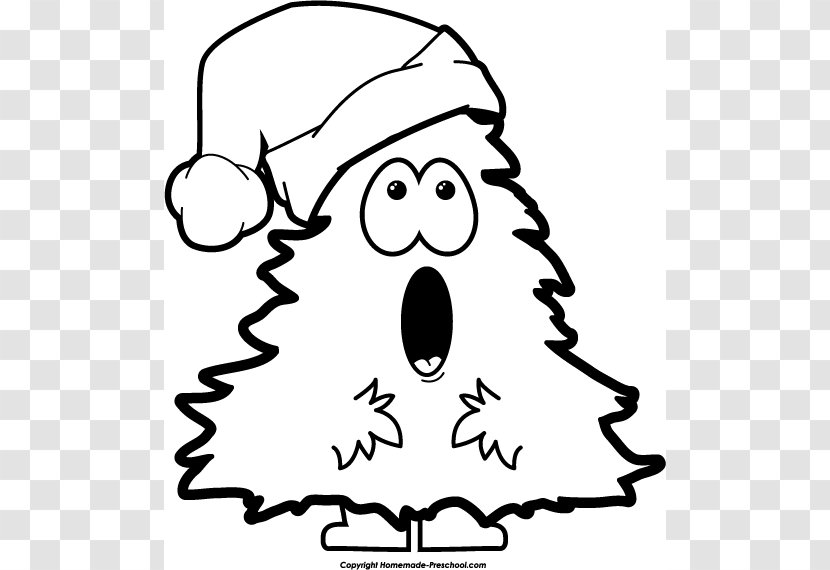 Christmas Tree Santa Claus Black And White Clip Art - Frame - Nativity Cliparts Transparent PNG