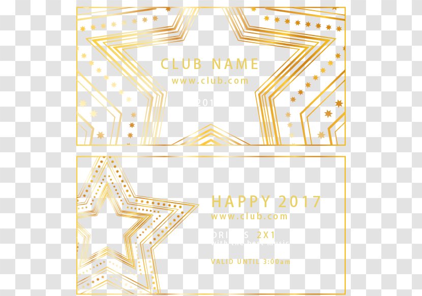 Euclidean Vector New Year Gold Download - Area - Club Invitation Transparent PNG