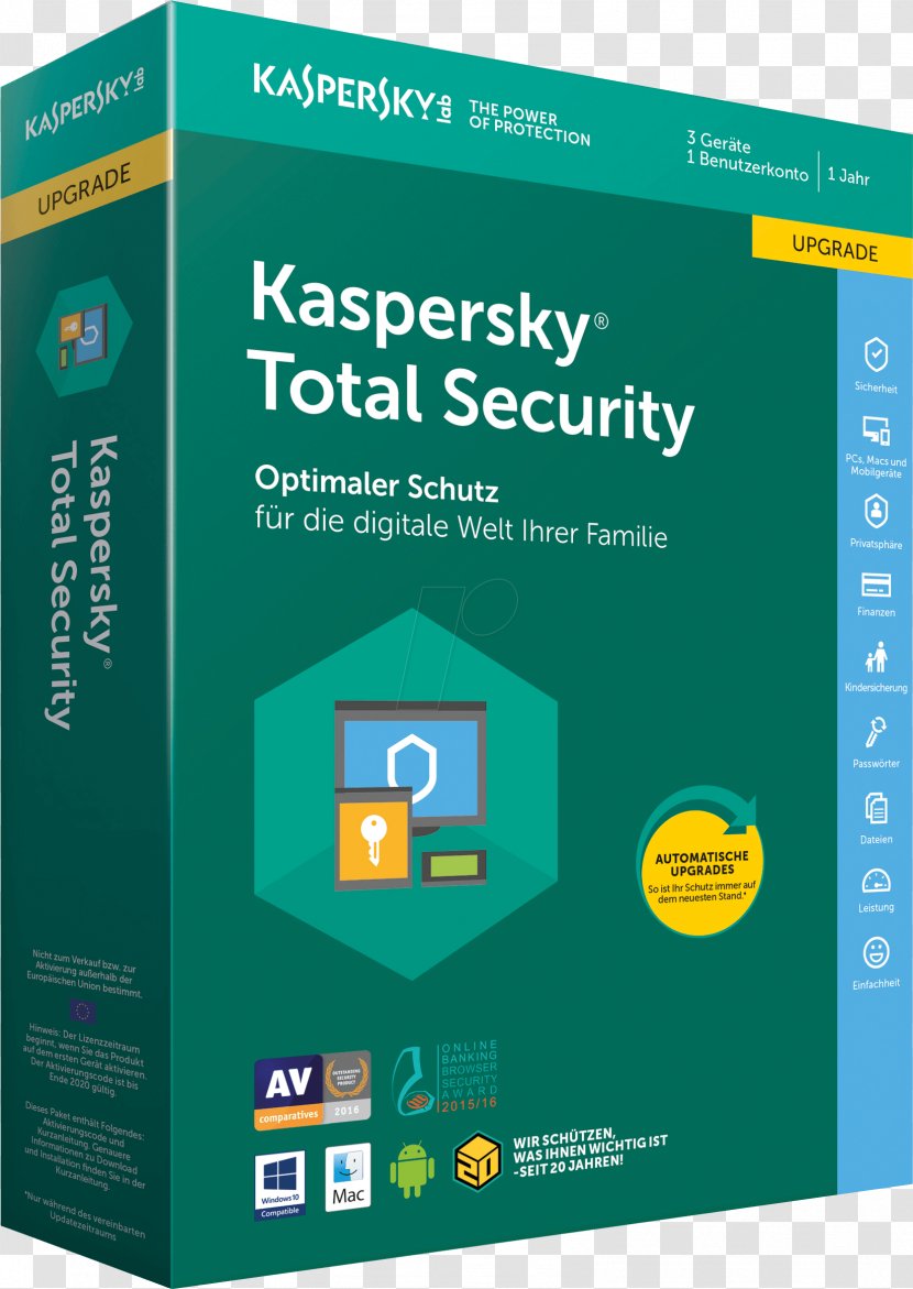 Kaspersky Internet Security Lab Computer Software 360 Safeguard - Brand - 2018 Upgrade Transparent PNG
