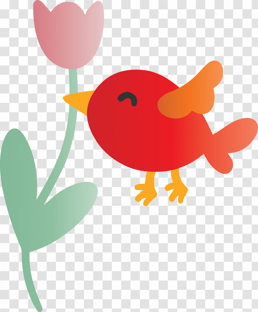 Flying Bird With Flower Transparent PNG