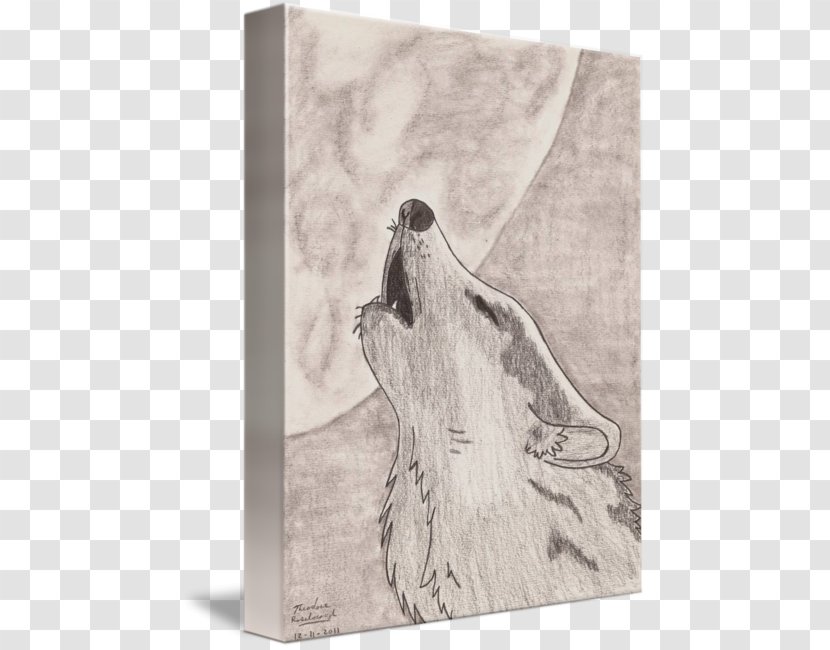 Canidae Drawing Dog Moon Sketch - Carnivoran - Wolf Howling In The Moonlight Transparent PNG