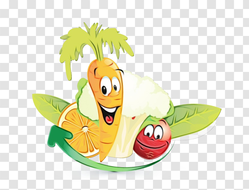 Cartoon Plant Fruit Banana Vegetarian Food Transparent PNG
