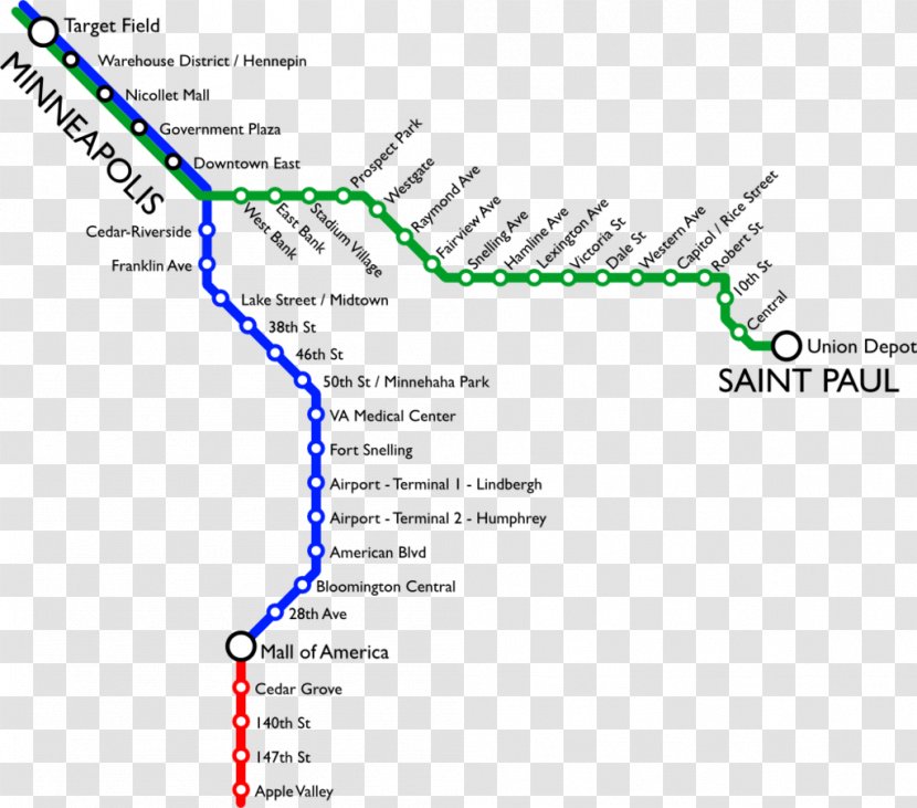 Northstar Line Metro Blue Transit Hiawatha Light Rail - Area Transparent PNG