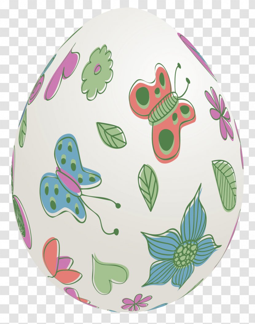 Easter Bunny Red Egg - Organism - With Butterflies Clipart Picture Transparent PNG