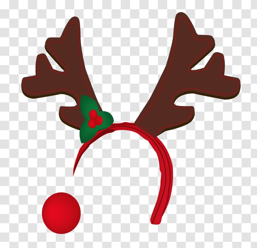 Reindeer Rudolph Antler Clip Art - Christmas - Nose Transparent PNG