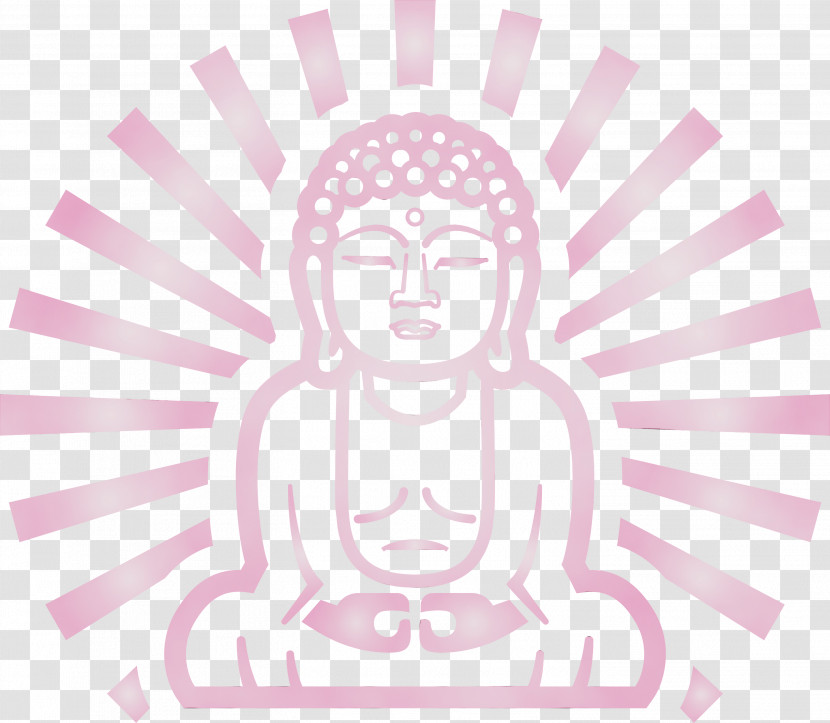 White Pink Head Meditation Logo Transparent PNG