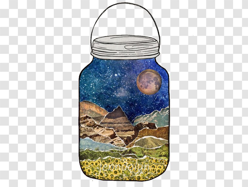 Collage Art Drawing Mixed Media Printmaking - Drinkware - Jar Transparent PNG