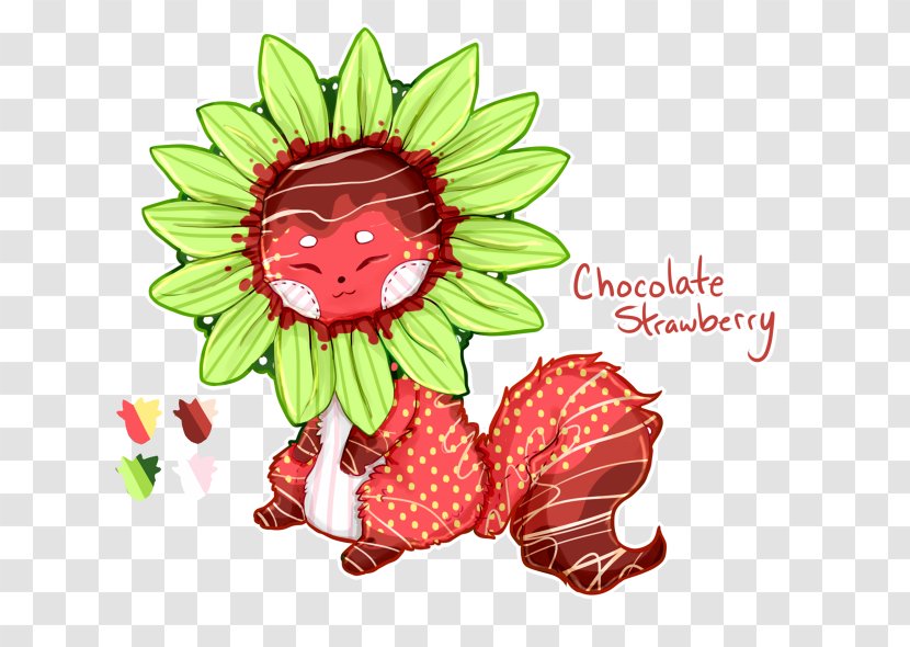 Strawberry Floral Design Cartoon - Plant - Chocolate Strawberries Transparent PNG
